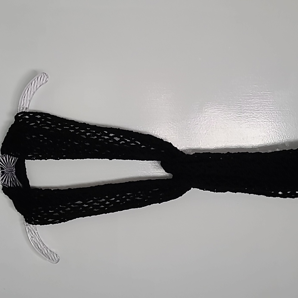 NWOT Hand Crafted crocheted scarf.  Black